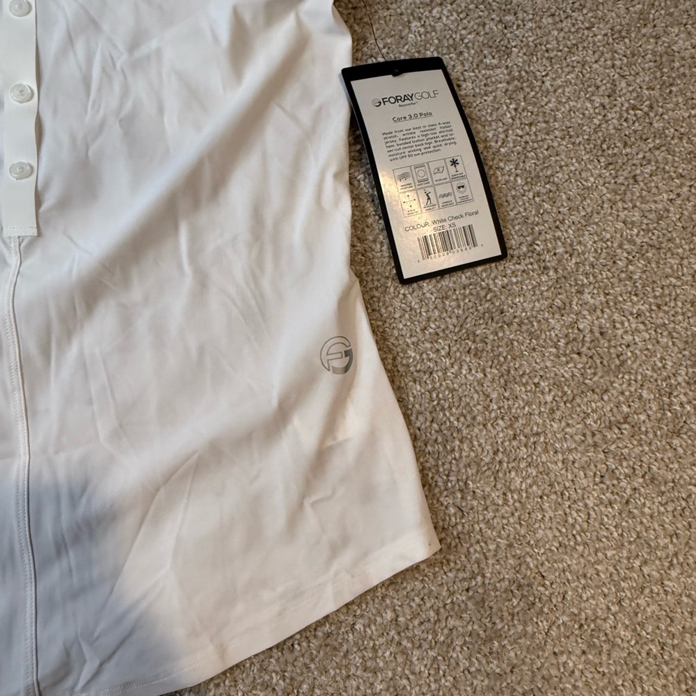 Women's Foray Golf White Sleeveless Top- XS - White and Multicolored! - Picture 7 of 7